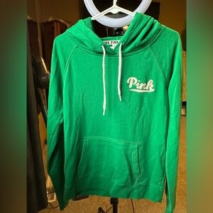 Victoria's Secret PINK Teal Green Hoodie with White Accents